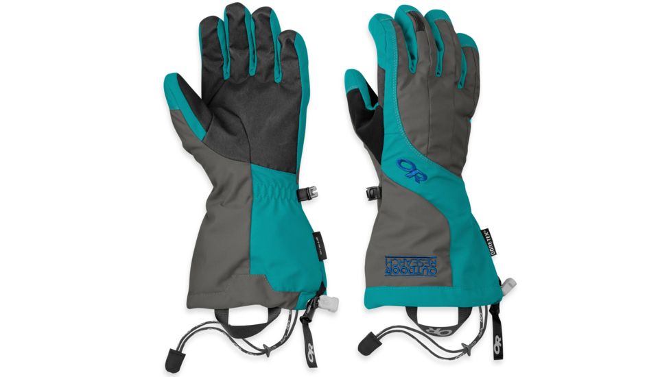 Outdoor Research Arete Gloves - Women's-Small-Charcoal/Alpine Lake