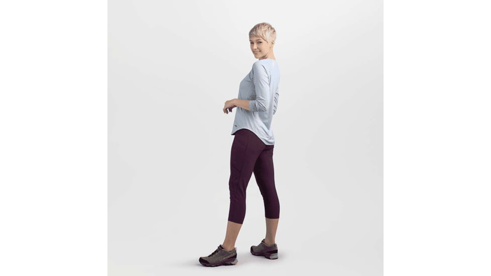 Outdoor Research Argon Long Sleeve Tee - Womens, Titanium, Large, 2799641077008