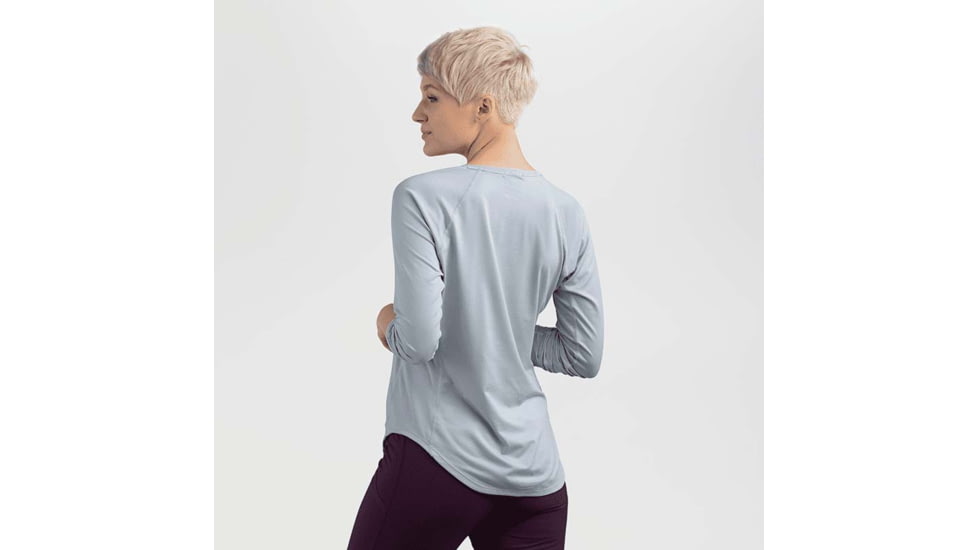 Outdoor Research Argon Long Sleeve Tee - Womens, Titanium, Large, 2799641077008