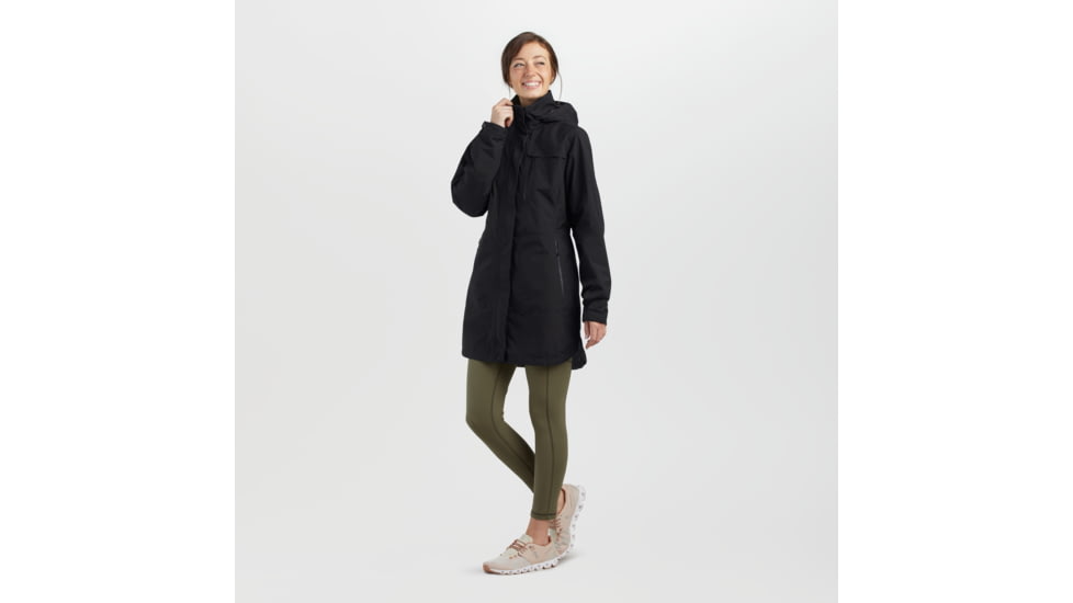 Outdoor Research Aspire Trench - Women's, Small, Black, 2876220001006