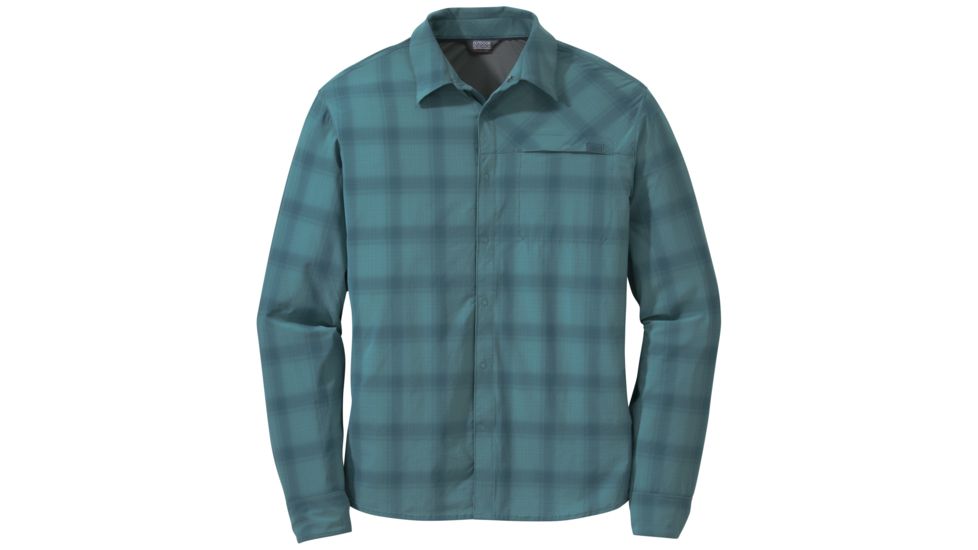 Outdoor Research Astroman Long Sleeve Sun Shirt, Men's, Washed Peacock, XL, 242850-wa-pe-XL