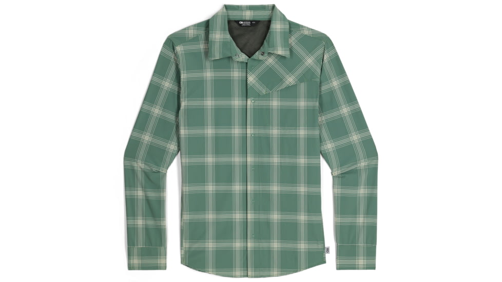 Outdoor Research Astroman Long Sleeve Sun Shirt - Men's, Balsam Plaid, Extra Large, 2822792708009