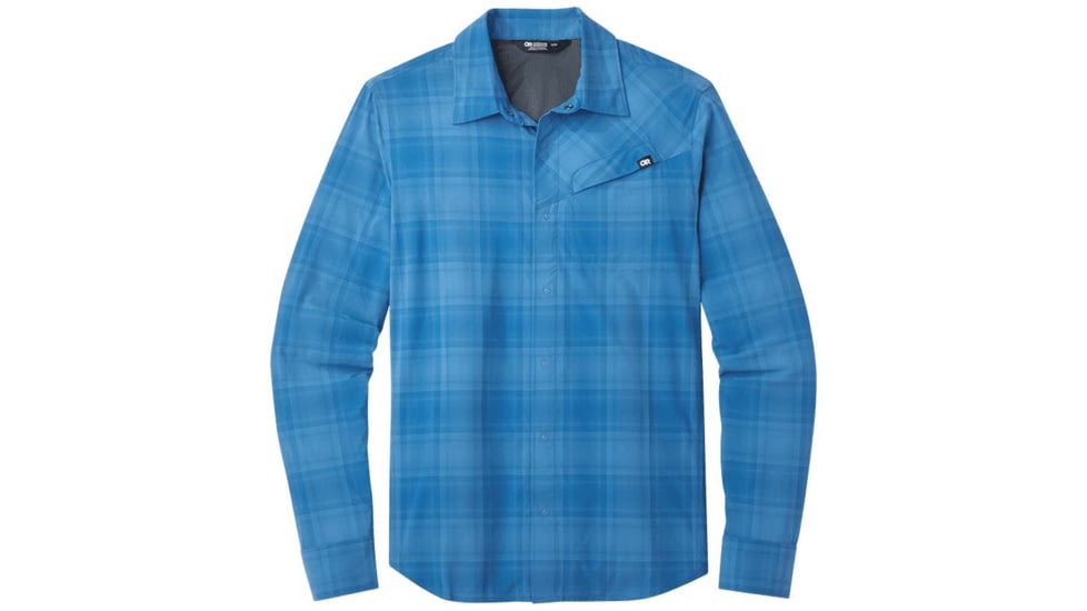 Outdoor Research Astroman Long Sleeve Sun Shirt - Men's, Cascade Plaid, Small, 2822791870006