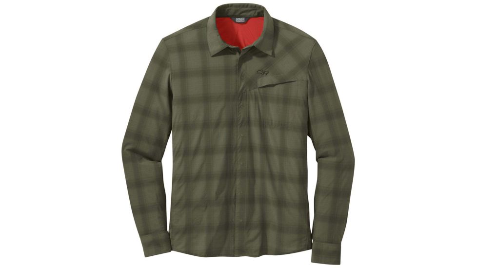 Outdoor Research Astroman Long Sleeve Sun Shirt - Men's, Fatigue, Small, 2744140740006
