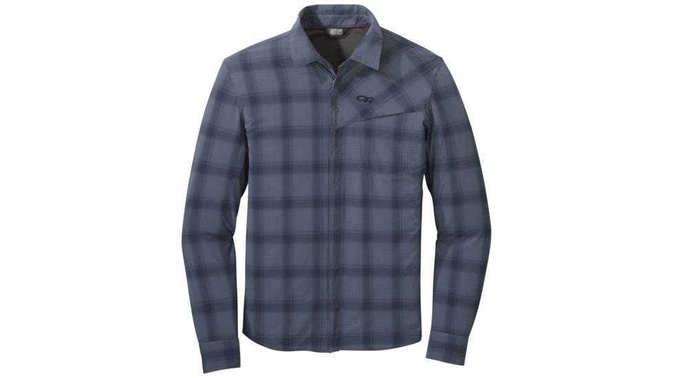 Outdoor Research Astroman Long Sleeve Sun Shirt - Men's, Steel Blue, 2XL, 2692231421010