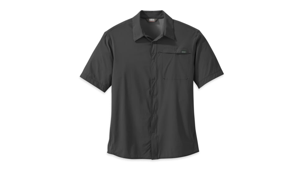 Outdoor Research Astroman Short Sleeve Sun Shirt, Men's, Charcoal, S, 242849-charcoal-S