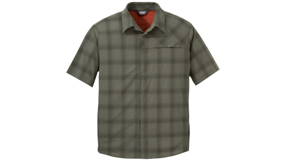 Outdoor Research Astroman Short Sleeve Sun Shirt, Men's, Fatigue, L, 242849-fatigue-L