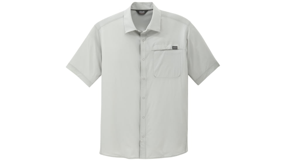 Outdoor Research Astroman Short Sleeve Sun Shirt, Men's, Alloy, S, 242849-alloy-S