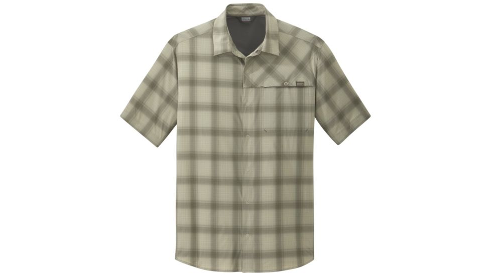 Outdoor Research Astroman Short Sleeve Sun Shirt, Men's, Cairn Plaid, L, 242849-cairn plaid-L