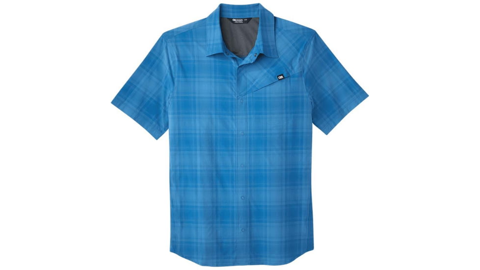 Outdoor Research Astroman Short Sleeve Sun Shirt - Men's, Cascade Plaid, 2XL, 2822781870010