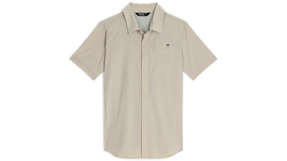 Outdoor Research Astroman Short Sleeve Sun Shirt - Mens, Dark Sand, Large, 2822782287008