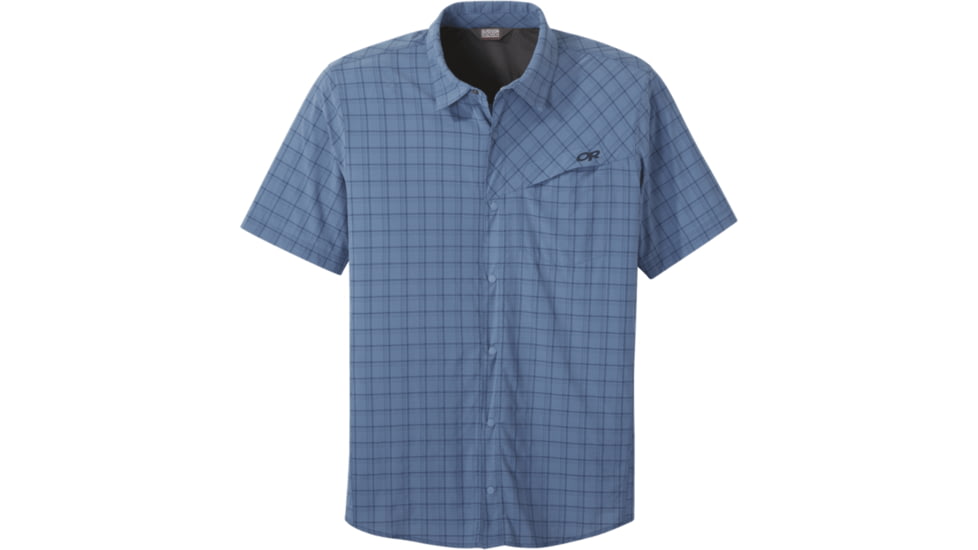 Outdoor Research Astroman Short Sleeve Sun Shirt - Men's, Peak Blue, Large, 2744131770008