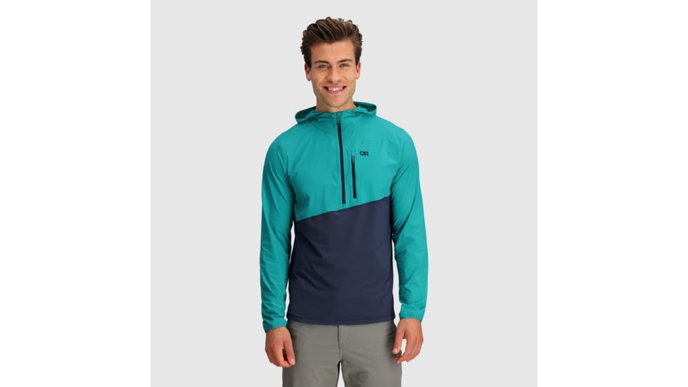 Outdoor Research Astroman Sun Hoodie - Mens, Tropical/Naval Blue, XL, 2822822351009