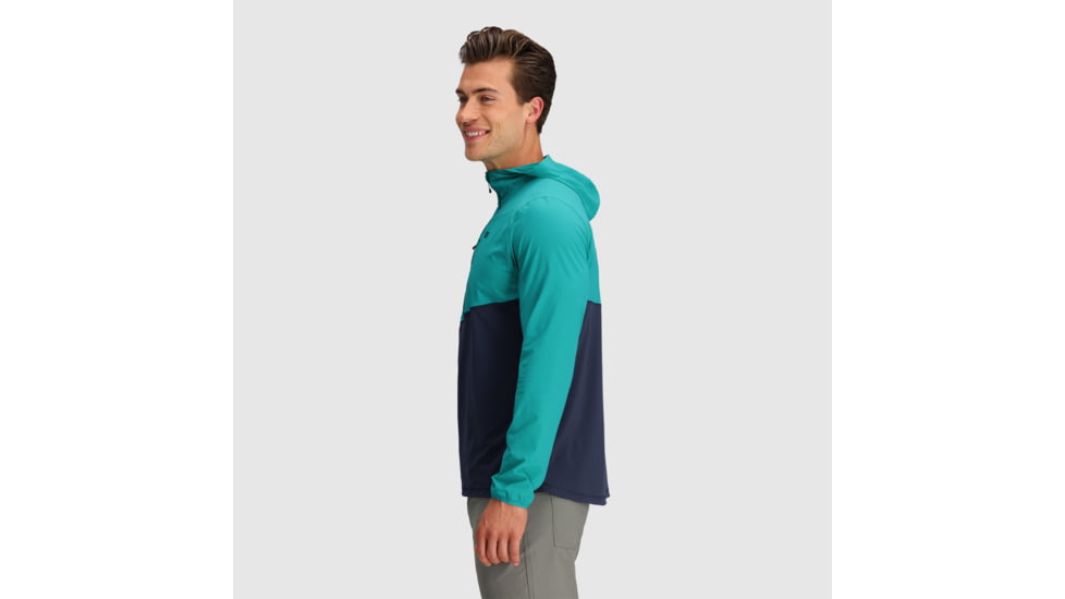 Outdoor Research Astroman Sun Hoodie - Mens, Tropical/Naval Blue, XL, 2822822351009