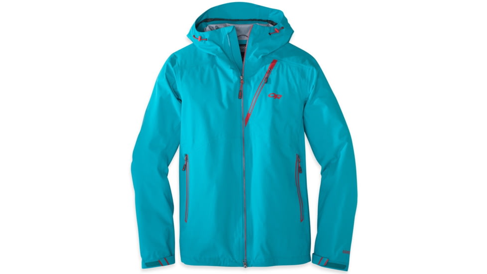 Outdoor Research Axiom Jacket - Mens-Typhoon/Hot Sauce-X-Large