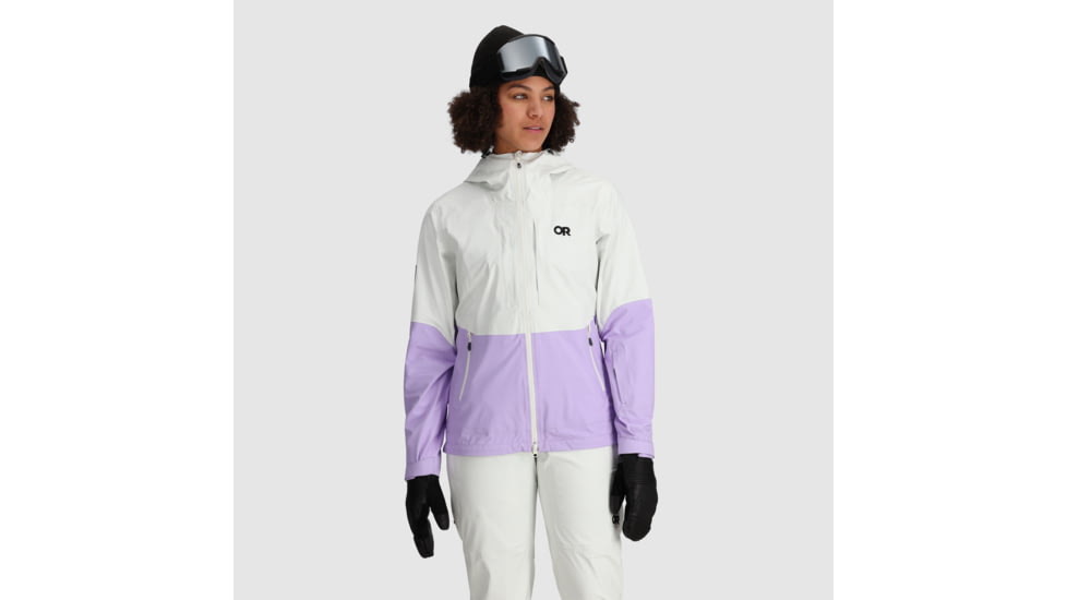 Outdoor Research Carbide Jacket - Womens, Snow/Lavender, Large, 2775812558008