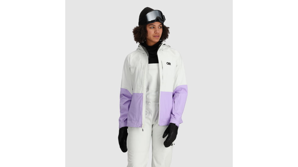 Outdoor Research Carbide Jacket - Womens, Snow/Lavender, Large, 2775812558008