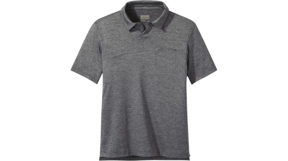 Outdoor Research Chain Reaction Polo - Mens, Black Heather, Medium, 2744310012007