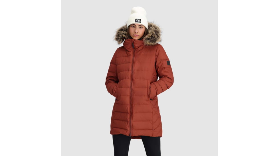 Outdoor Research Coze Faux Fur Parka - Womens, Brick, Extra Small, 3005880465005