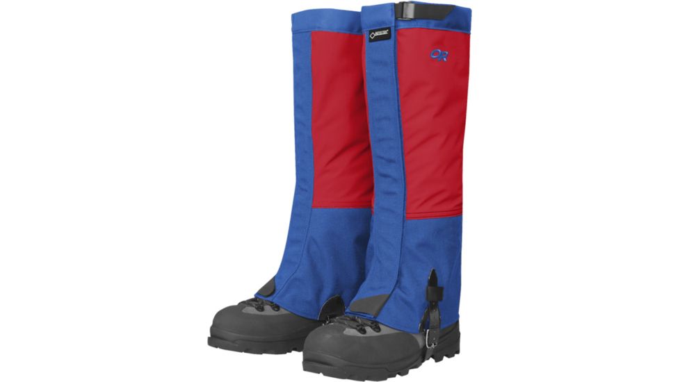 Outdoor Research Crocodile Gaiters - Men's, Hot Sauce/Azure, Large, 2431181830008
