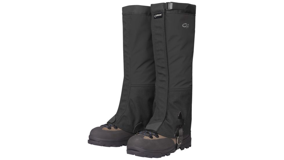 Outdoor Research Crocodiles USA Gaiters - Mens, All Black, Medium, 243111-0111007