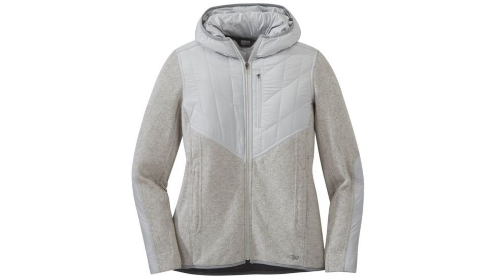 Outdoor Research Cyprus Full Zip Hoody - Womens, Pebble Heather, Medium, 2714801641007