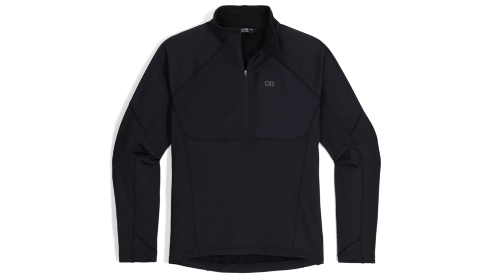 Outdoor Research Deviator Fleece Half Zip - Men's, Black, Extra Large, 3220270001009