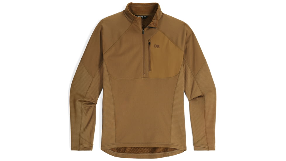 Outdoor Research Deviator Fleece Half Zip - Men's, Coyote, Medium, 3220270014007