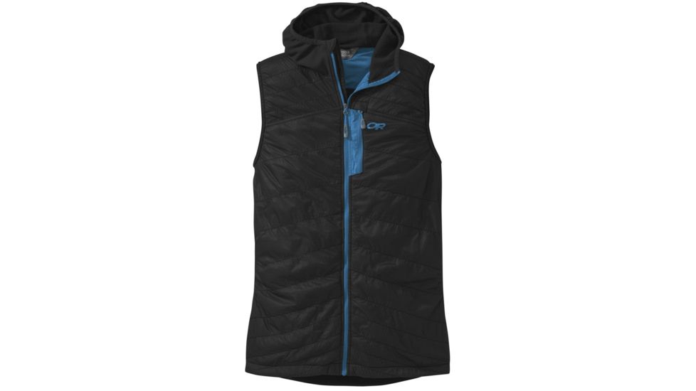 Outdoor Research Deviator Hooded Vest - Men's -Black/Tahoe-Small