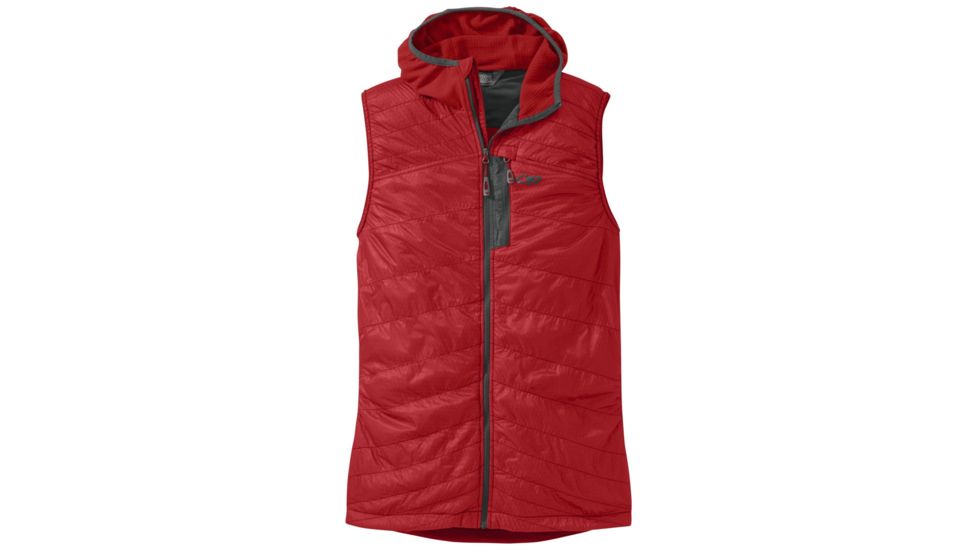 Outdoor Research Deviator Hooded Vest - Men's -Hot Sauce/Charcoal-Large
