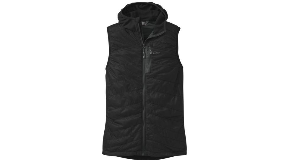 Outdoor Research Deviator Hooded Vest, Mens, Black/Charcoal, L, 253965-black/charcoal-L