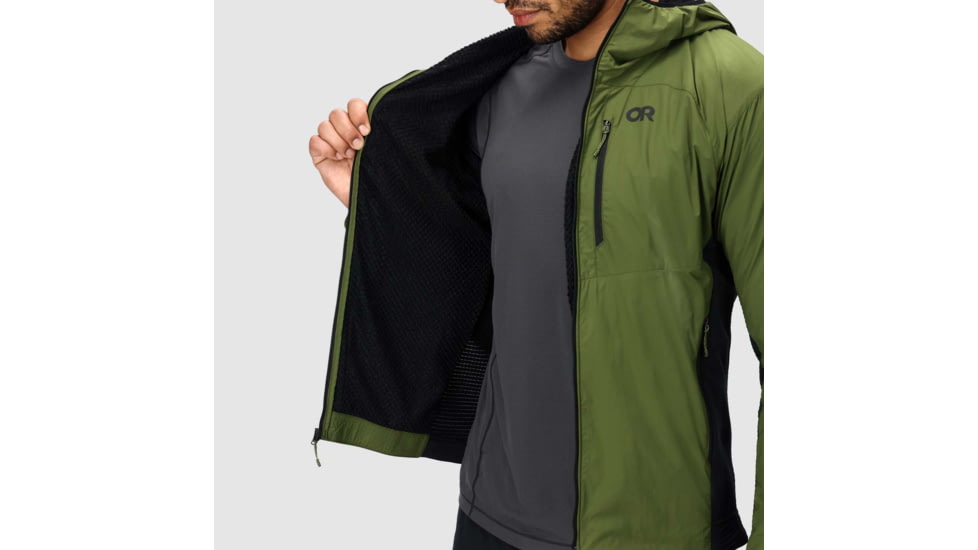 Outdoor Research Deviator Hoodie - Mens, Willow/Black, Small, 3004650749006