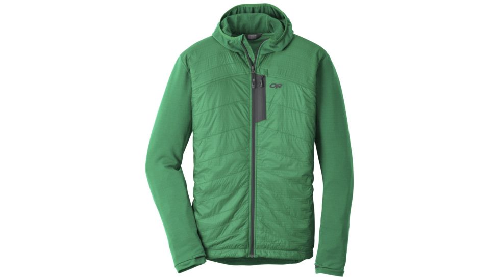 Outdoor Research Deviator Hoody, Mens, Aloe/Charcoal, S, 242905-aloe/charcoal-S