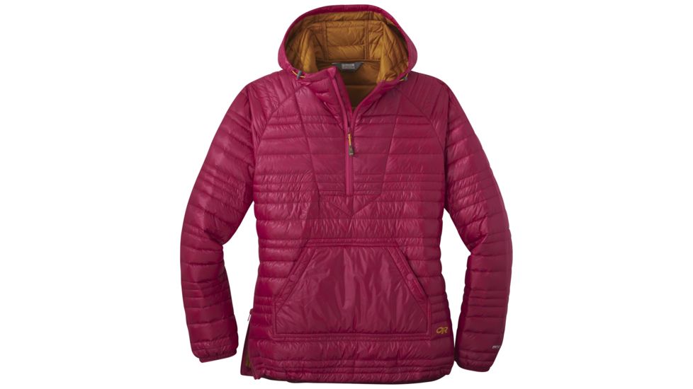 Outdoor Research Down Baja Pullover - Womens, Sangria/Curry, Extra Small, 2684991435005