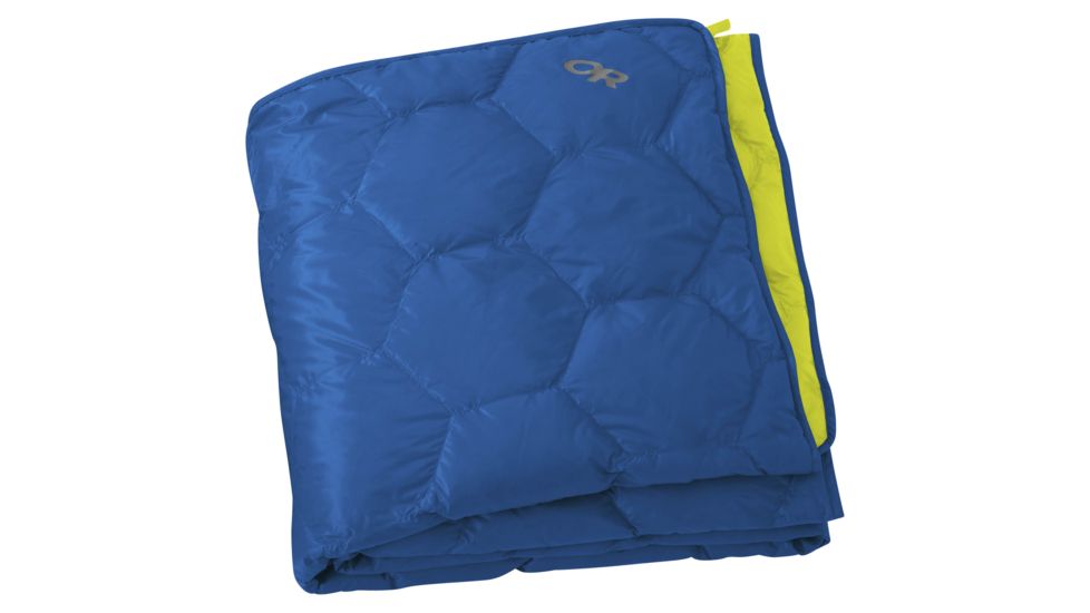 Outdoor Research Down Blanket with Stuff Sack, Glacier/Jolt, One Size, 272949-1764222-Glacier/Jolt