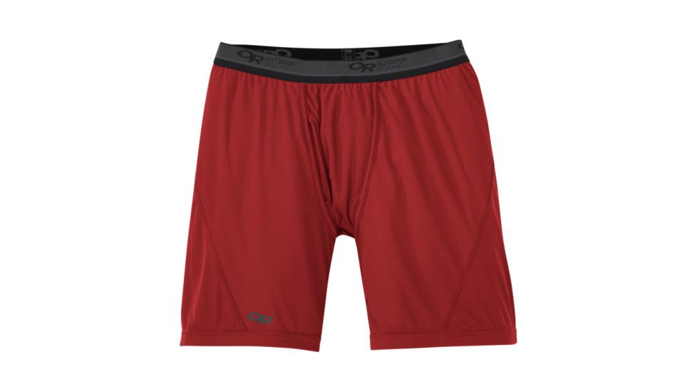 Outdoor Research Echo Boxer Briefs - Mens, Tomato/Charcoal, Large, 2709861388008