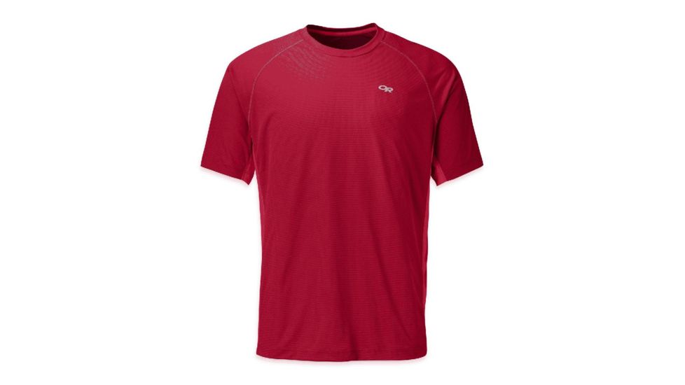 Echo Duo Tee - Mens-Redwood/Hot Sauce-Small