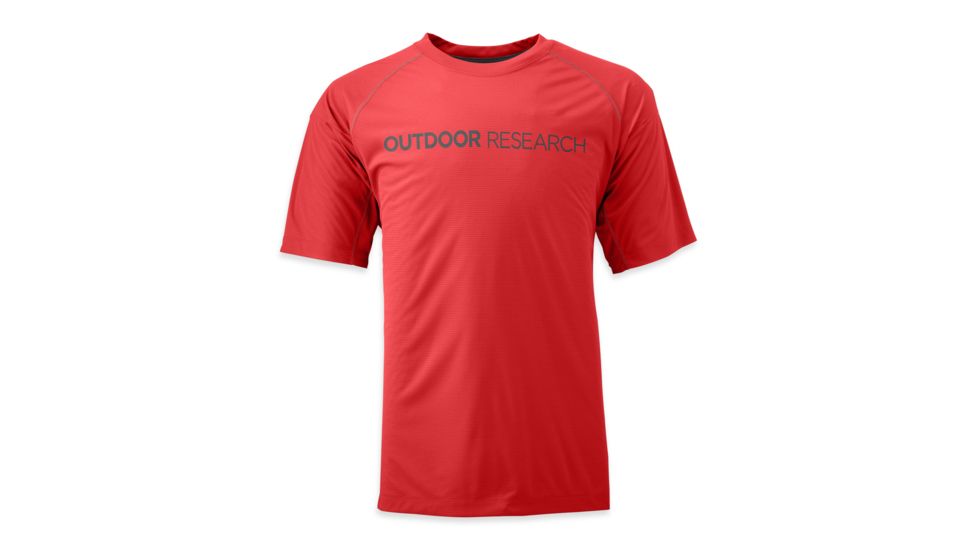 Outdoor Research Echo Graphic Tee, T-Shirt - Mens, Hot Sauce/Charcoal, Medium 244044-0136007