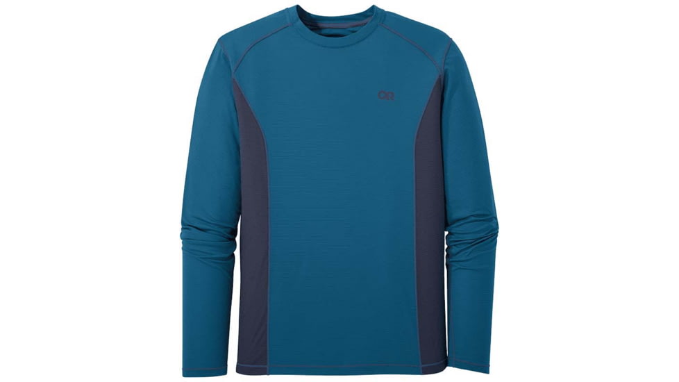Outdoor Research Echo Long Sleeve Tee - Men's, Cascade/Naval Blue, Extra Large, 2714481957009