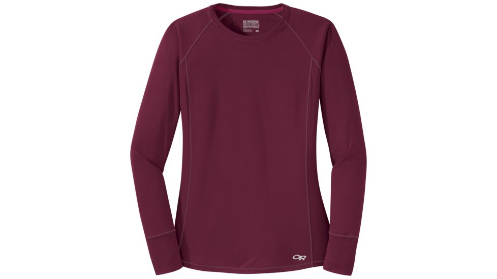 Outdoor Research Echo Long Sleeve Tee - Womens, Garnet, Extra Small, 2694721295005