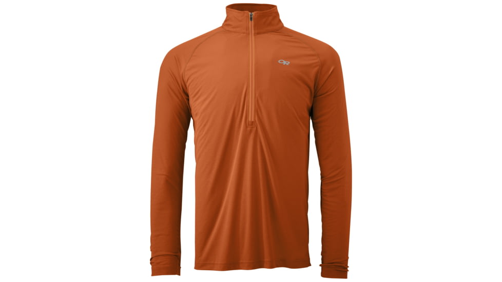 Outdoor Research Echo Long Sleeve Zip Tee, Men's, Ember/Diablo, M 242840-ember/diablo-M