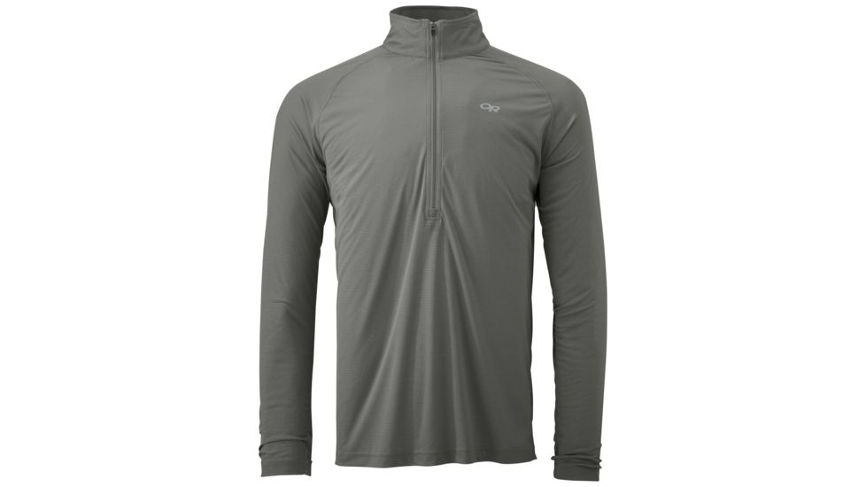 Outdoor Research Echo Long Sleeve Zip Tee, Men's, Pewter/Charcoal, XXL 242840-pt/chr-XXL