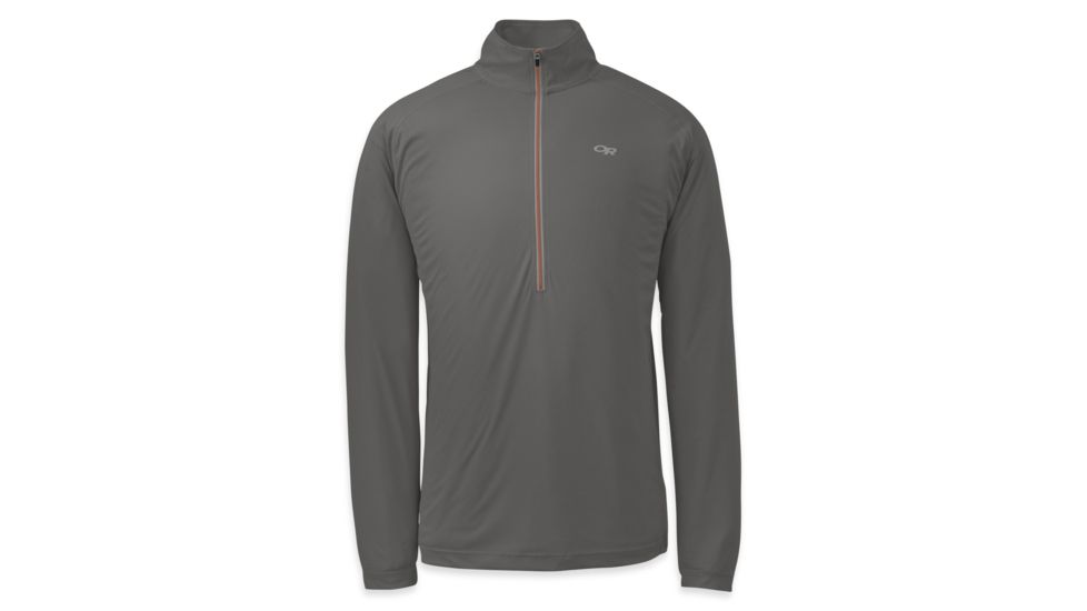 Outdoor Research Echo Long Sleeve Zip Tee - Men's-Pewter-Large
