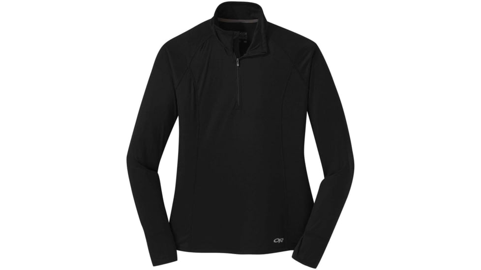 Outdoor Research Echo Quarter Zip - Womens, Black, Large, 2714730001008