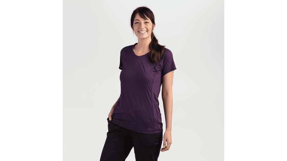 Outdoor Research Echo Short Sleeve Tee - Womens, Blackberry, Small, 2692050325006
