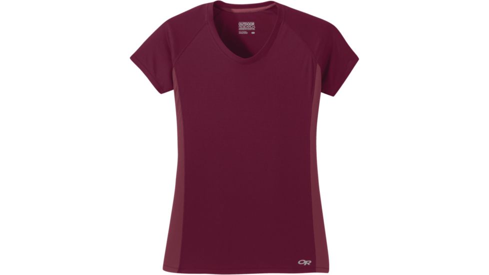 Outdoor Research Echo Short Sleeve Tee - Womens, Crimson/Clay, Large, 2692051794008