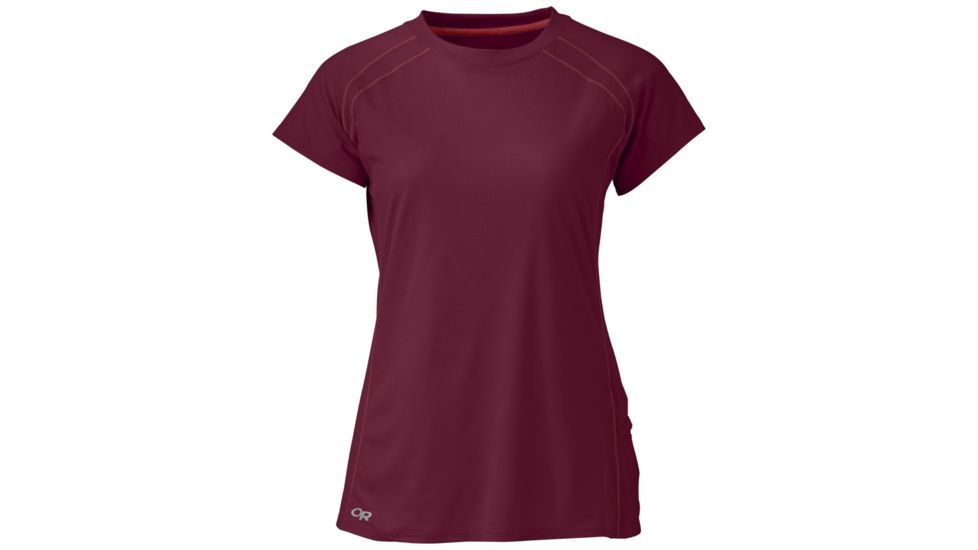 Outdoor Research Echo Short Sleeve Tee - Womens, Garnet, Large, 2437091295008