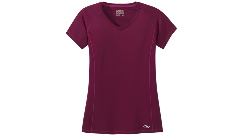 Outdoor Research Echo Short Sleeve Tee - Womens, Garnet, Extra Small, 2692051295005