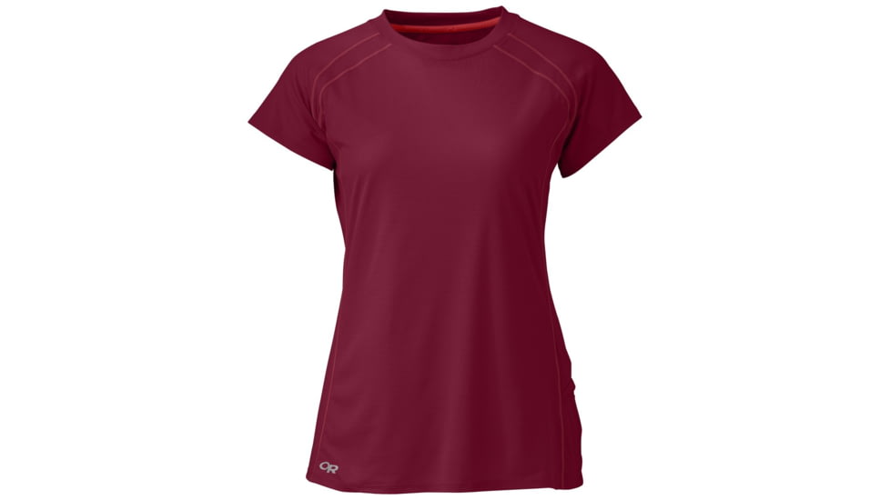Outdoor Research Echo Short Sleeve Tee - Womens, Garnet, XS, 2437091295005