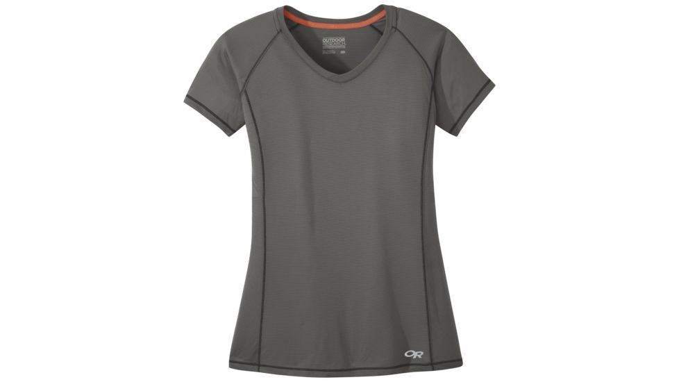 Outdoor Research Echo Short Sleeve Tee - Womens, Pewter, Extra Small, 2692050008005